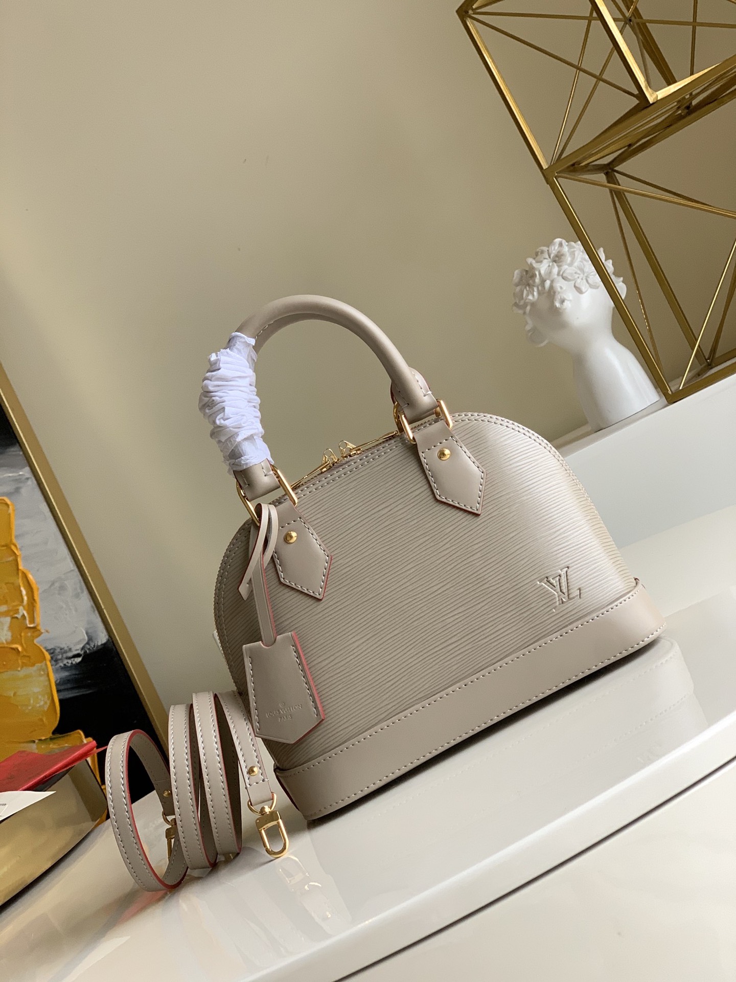 Top Fake Designer
 Louis Vuitton LV Alma BB Bags Handbags Green Grey Epi Fashion M40302