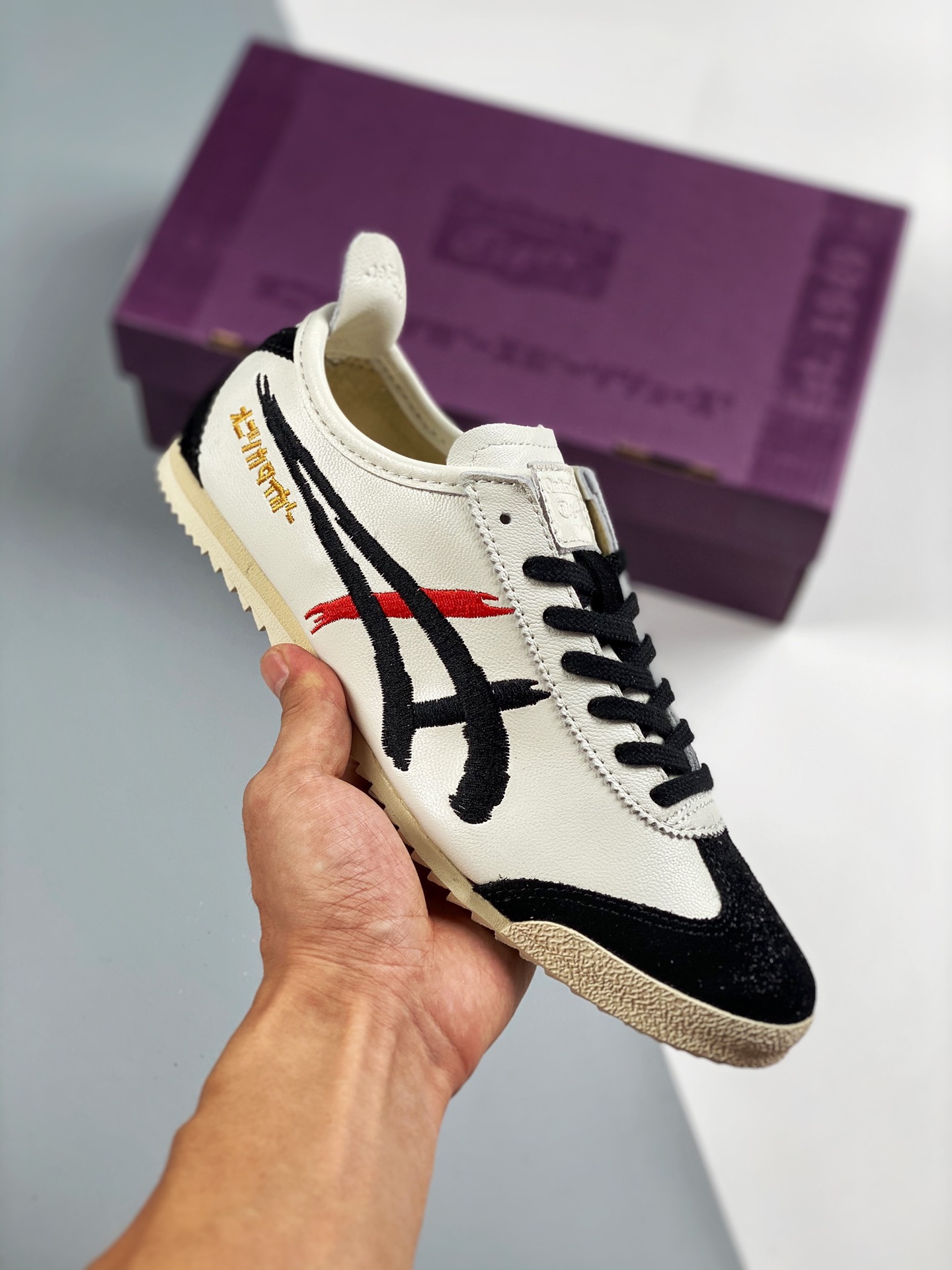 Asics Onitsuka Tiger, caja roja, versión escaneable, piel de cordero de primera capa con etiqueta original, a…