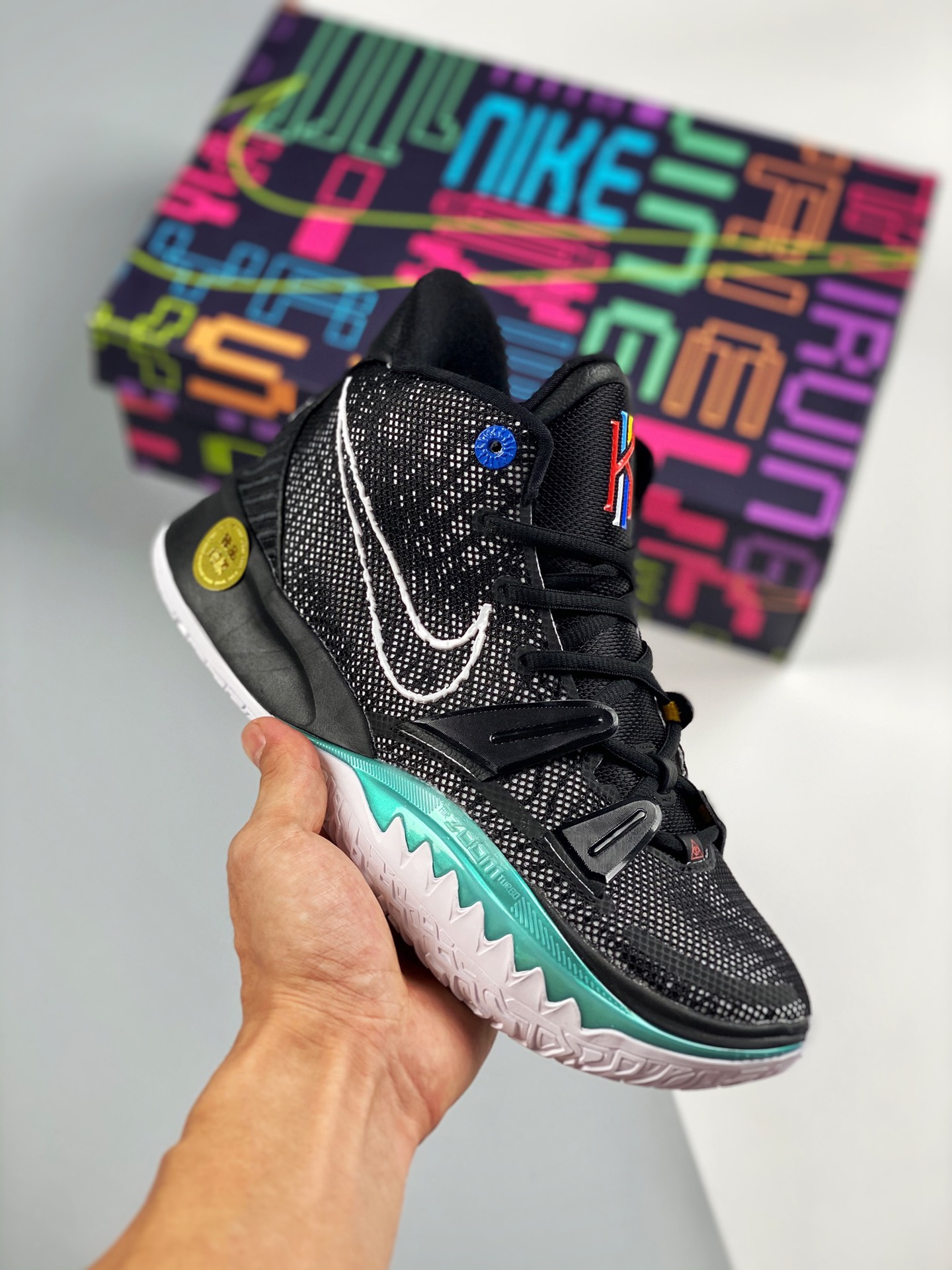 NK Kyrie 7 Pre Heat Ep Irving 7, Mano de Fátima, edición exclusiva original, todo el zapato con bordado de ar…