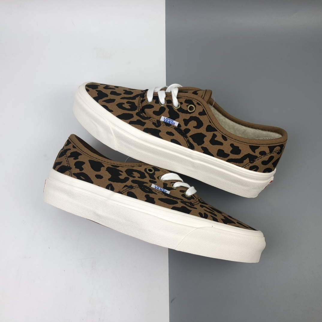 120 加绒款 Vans Vault OG Authentic Lx 万斯 豹纹 高端支线硫化帆布低帮休闲板鞋 VN0A38ENL0