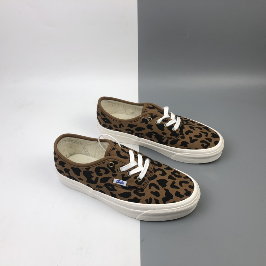 120 加绒款 Vans Vault OG Authentic Lx 万斯 豹纹 高端支线硫化帆布低帮休闲板鞋 VN0A38ENL0