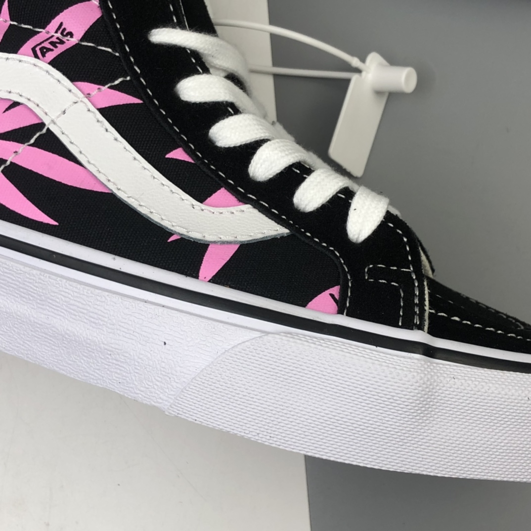 160 Vans SK8-Hi Vlt Lx 海外版粉色榈叶高帮休闲帆布板鞋 VN0A4CS5W43