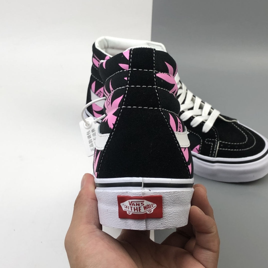 160 Vans SK8-Hi Vlt Lx 海外版粉色榈叶高帮休闲帆布板鞋 VN0A4CS5W43