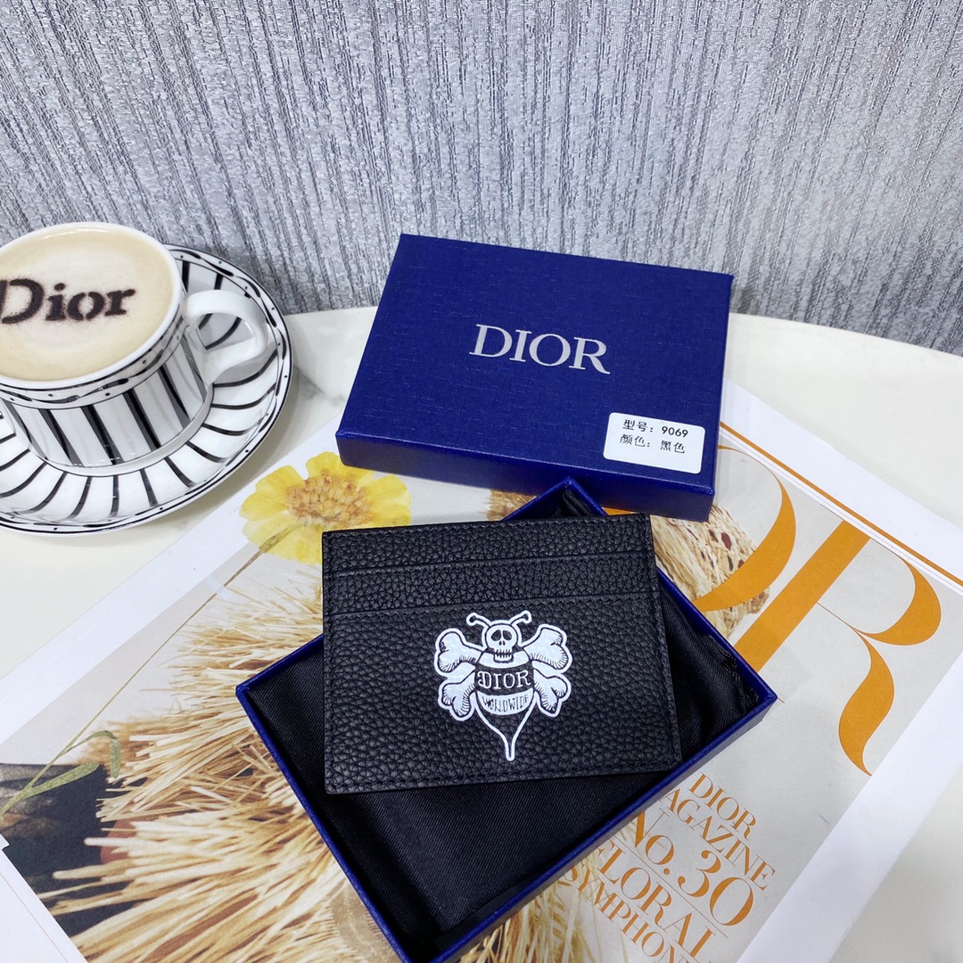 Dior Wallet Card pack High Quality Online
 Black Cowhide Fashion