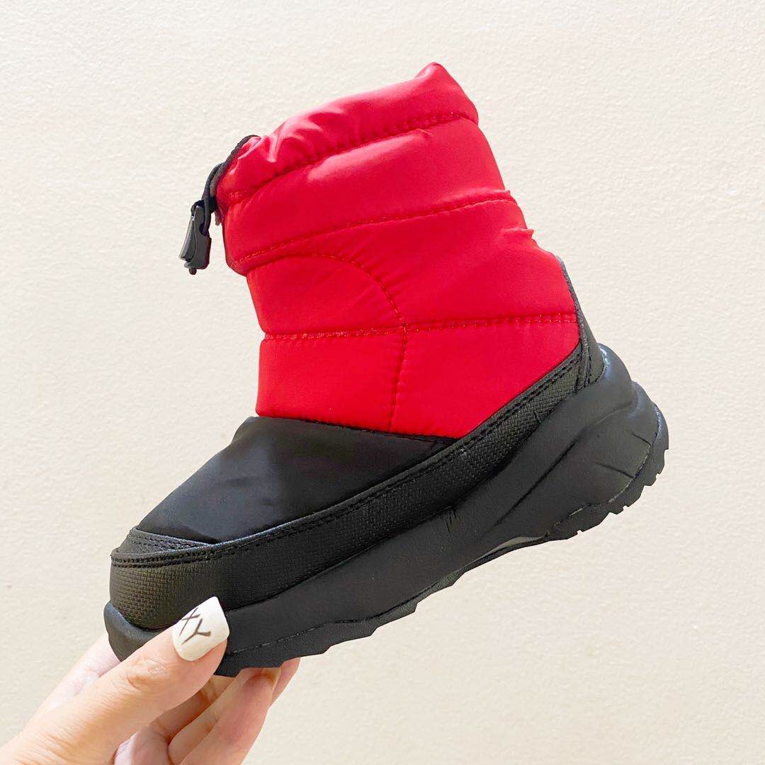图片[3]-北面高帮儿童雪地靴 尺码：24-39码 让宝贝的脚丫穿上羽绒服，超级暖和宝贝再也不怕冷到脚了❤️防滑耐磨大底✔️内里高帮加绒加厚，保暖舒适❄️-选品中心