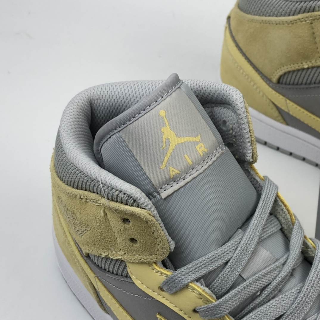 240 Air Jordan 1 Mid AJ1乔丹一代中帮经典复古文化休闲运动篮球鞋 马卡色系黄水泥灰 DA4666-001