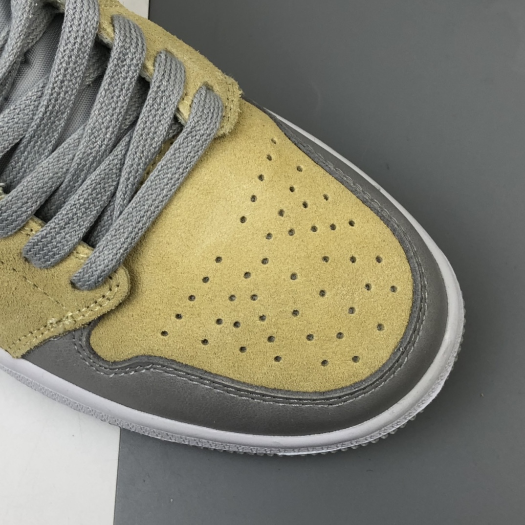 240 Air Jordan 1 Mid AJ1乔丹一代中帮经典复古文化休闲运动篮球鞋 马卡色系黄水泥灰 DA4666-001