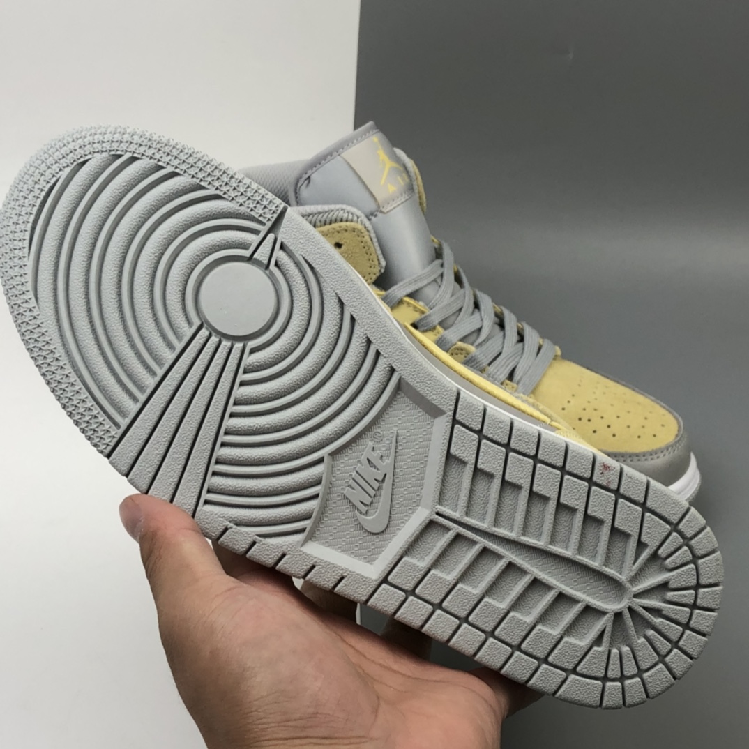 240 Air Jordan 1 Mid AJ1乔丹一代中帮经典复古文化休闲运动篮球鞋 马卡色系黄水泥灰 DA4666-001