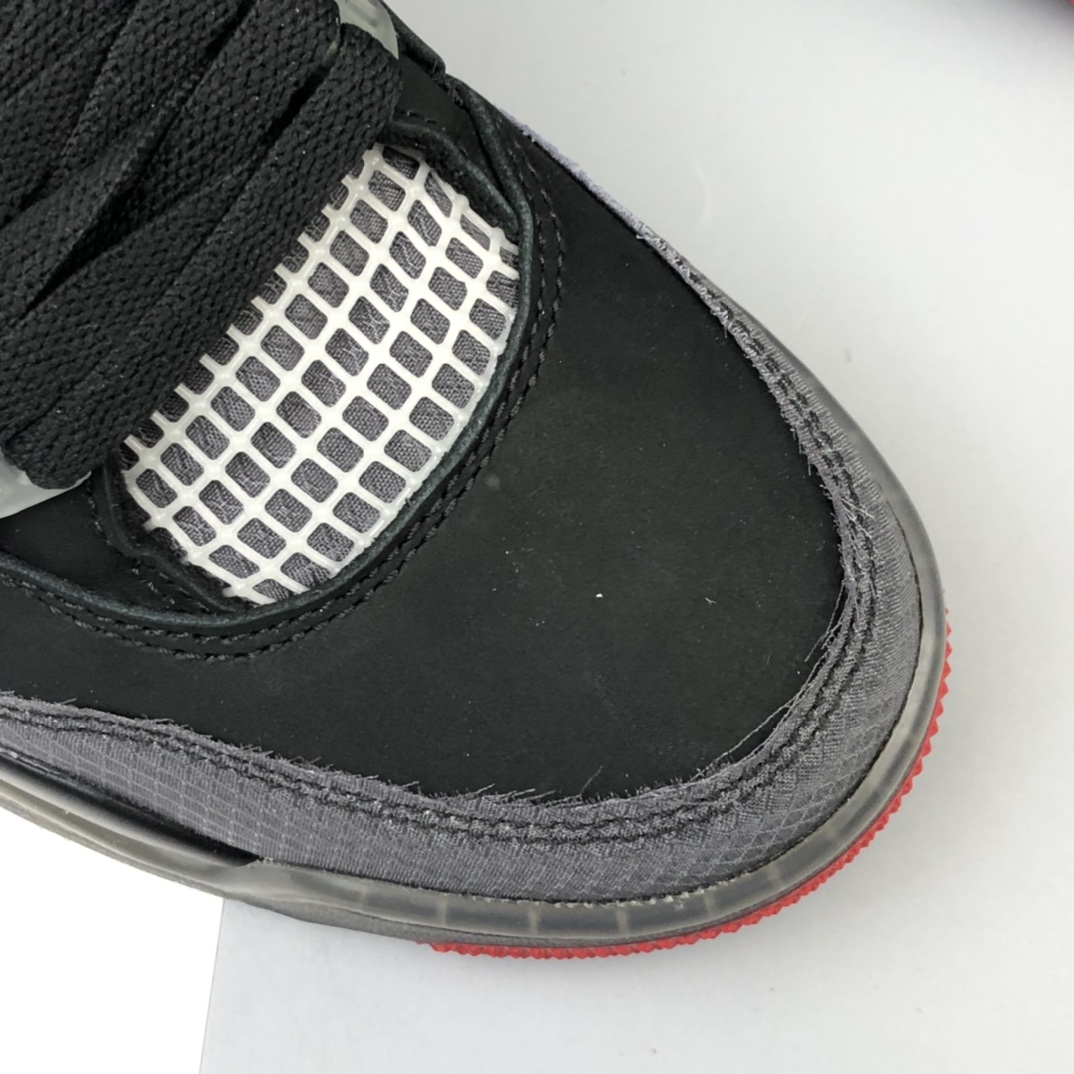 480 Off-White x Air Jordan 4 Retro 黑红 迈克尔·乔丹AJ4代中帮复古休闲运动文化篮球鞋 CV9388-001
