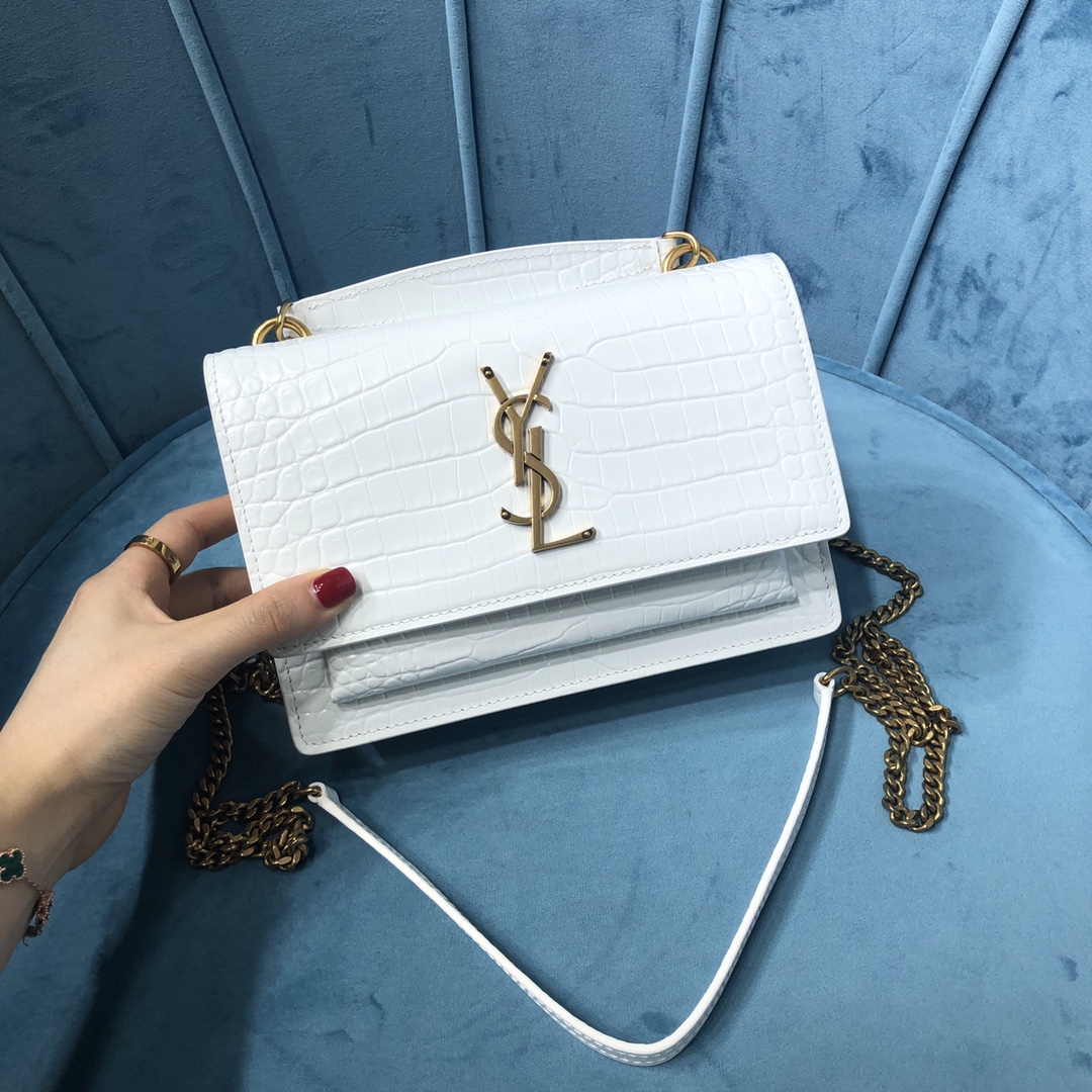 The Best
 Yves Saint Laurent Wallet Same as Original
 Cronze Color Calfskin Cowhide Genuine Leather Sunset Chains