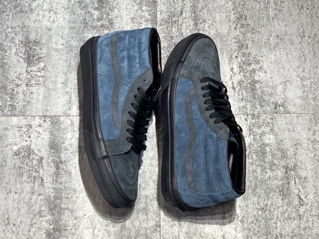 160  余文乐主理品牌Madness联名 Madness x Vans SK8-Mid  余文乐 黑蓝麂皮中帮硫化板鞋