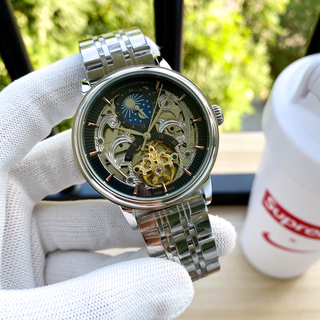 💰450 
江斯丹顿（Vacheron Constantin）精品男士腕表，尊贵大气，绅士风范，时尚百搭，最新爆款。采用全自动机械机芯，316精钢材质，进口真牛皮表带，矿物质超强镜面，尺寸：直径41mm 厚度12mm