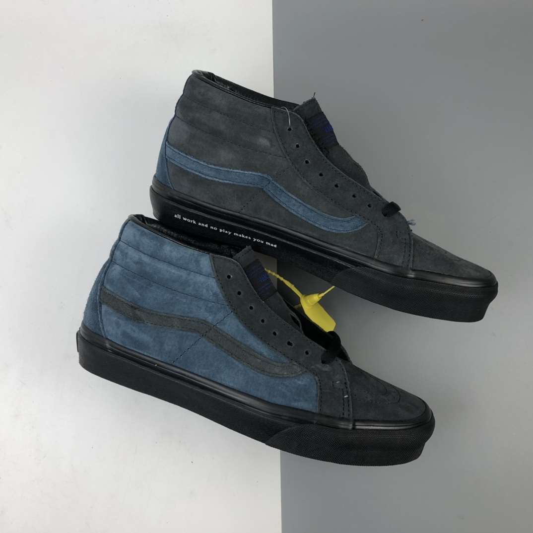 160 Madness x Vans SK8-Mid 万斯 余文乐 黑蓝麂皮中帮硫化板鞋 VN000XC2Y28