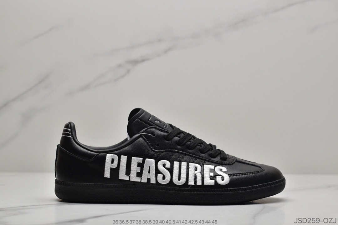 200 公司级阿迪达斯adidas originals Samba ”Pleasures”黑白电绣联名 F35208