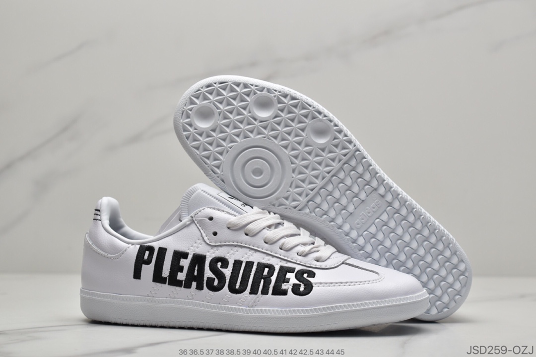 200 公司级阿迪达斯adidas originals Samba ”Pleasures”黑白电绣联名 F35208