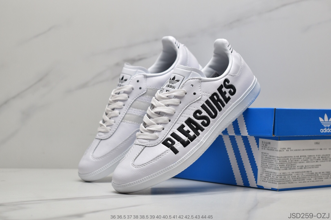 200 公司级阿迪达斯adidas originals Samba ”Pleasures”黑白电绣联名 F35208