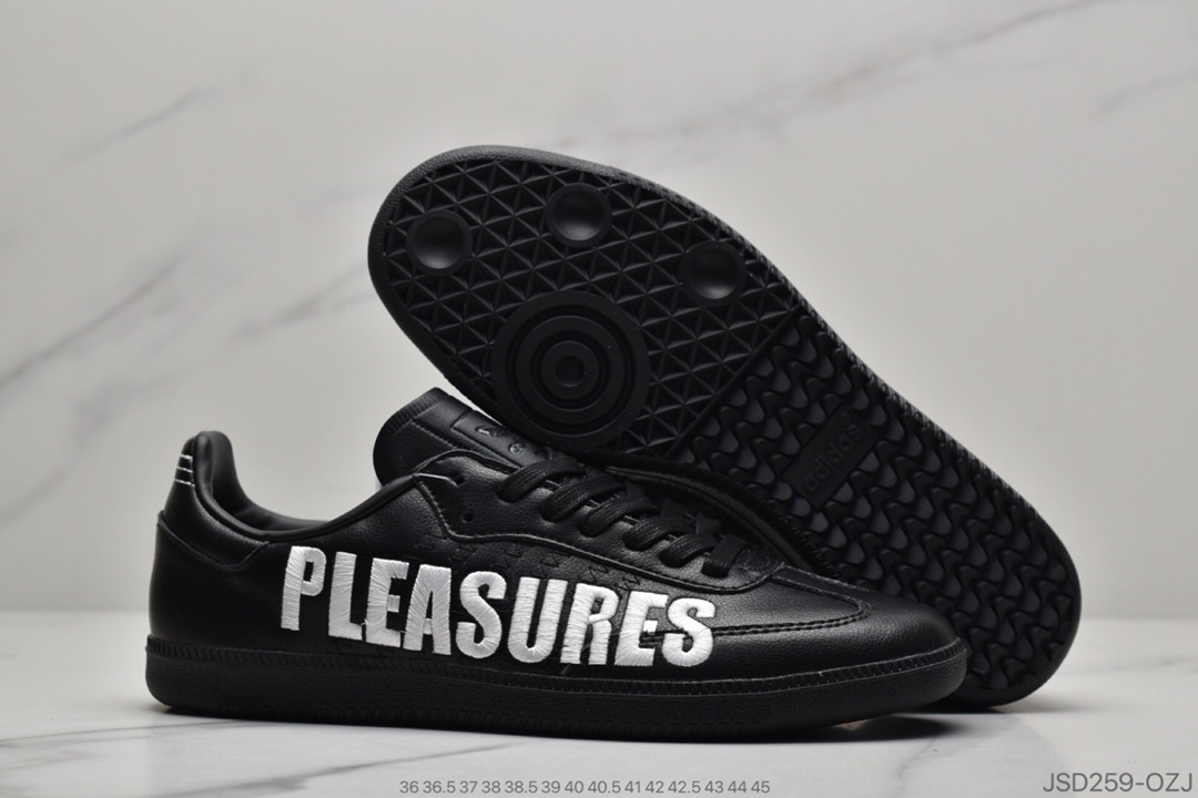 200 公司级阿迪达斯adidas originals Samba ”Pleasures”黑白电绣联名 F35208