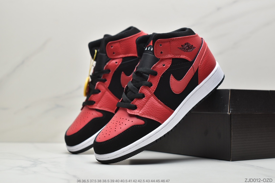 230 公司级乔丹一代AJ1中帮 Air Jordan 1 Mid  黑红小禁穿