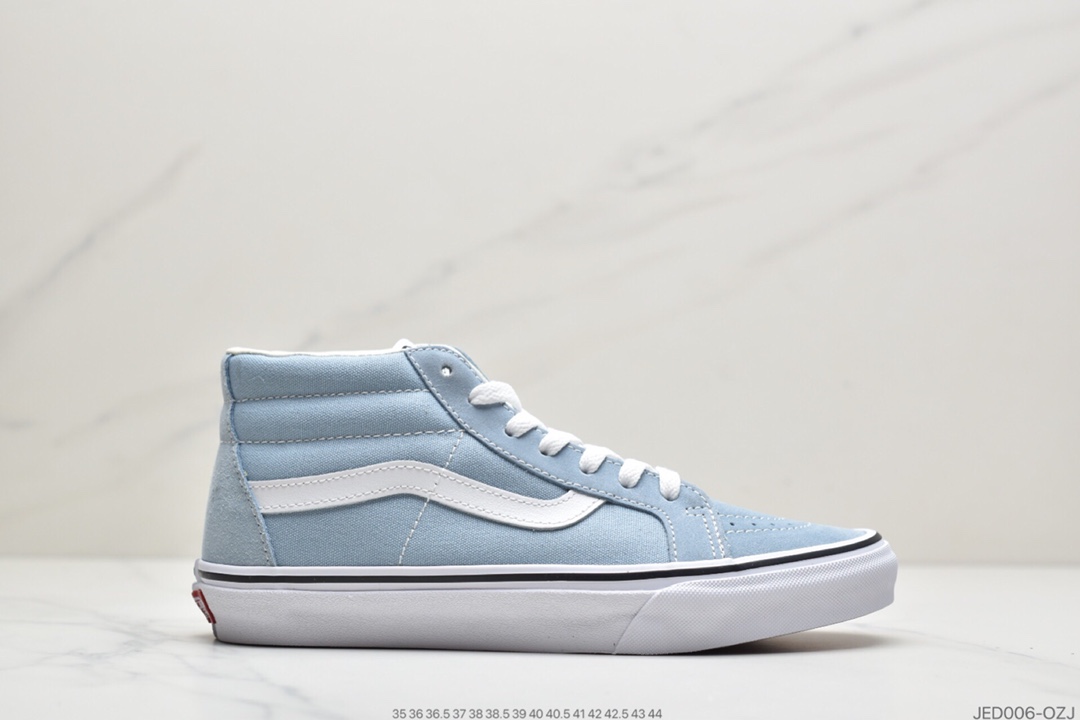 150 公司级万斯Vans经典款sk8mid中帮天蓝色帆布板鞋byеvans 蓝色