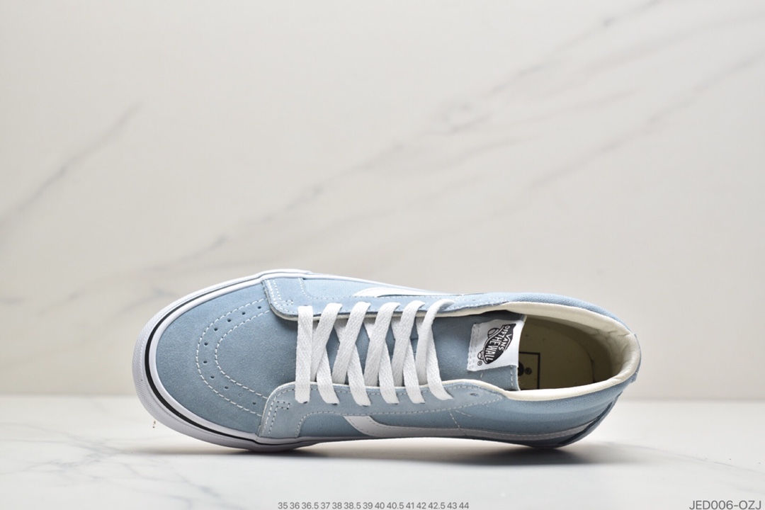 150 公司级万斯Vans经典款sk8mid中帮天蓝色帆布板鞋byеvans 蓝色