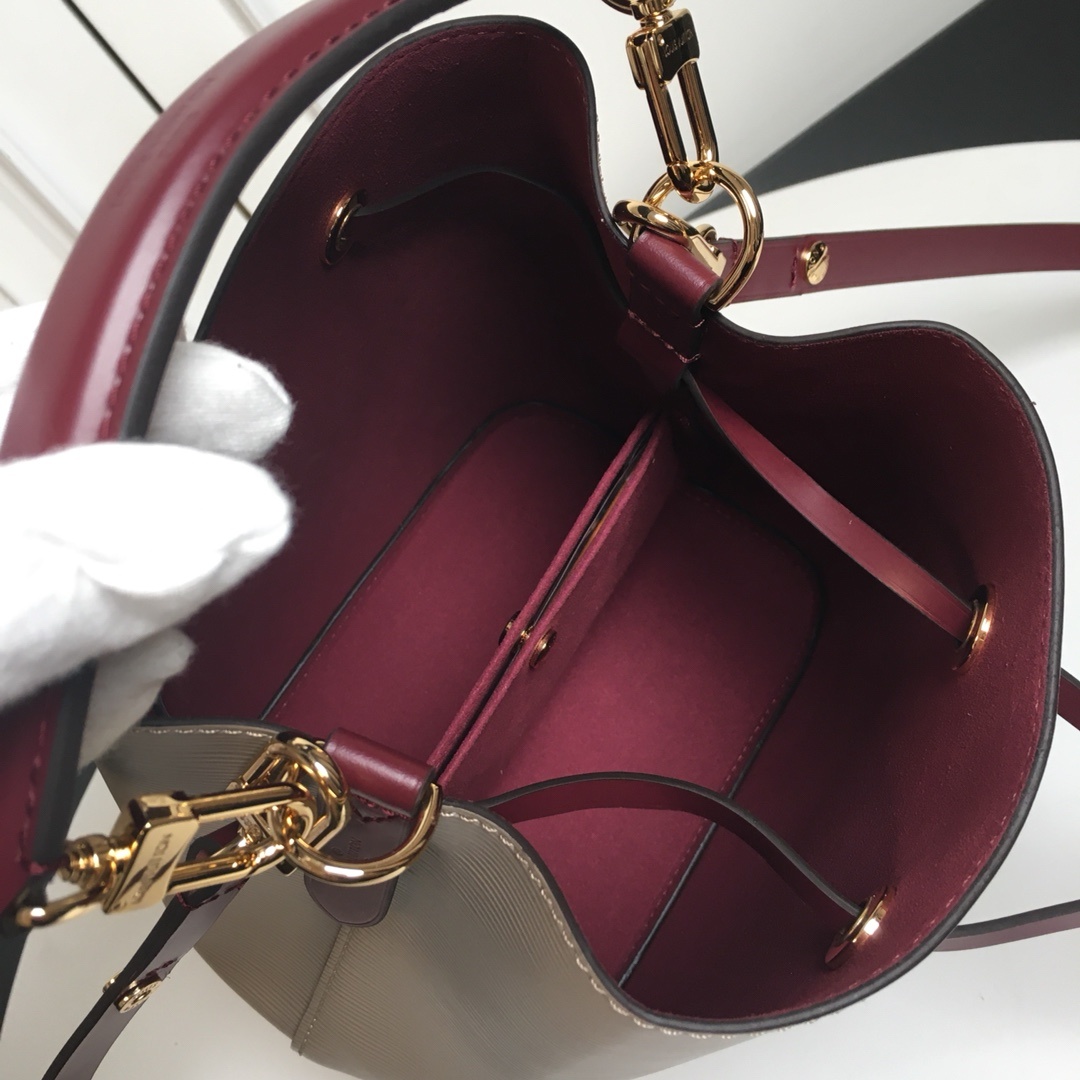 M52853【顶级原单】象灰色 顶级原单本款 NéoNoé BB 迷你水桶包融合 Epi 粒面皮革和光滑