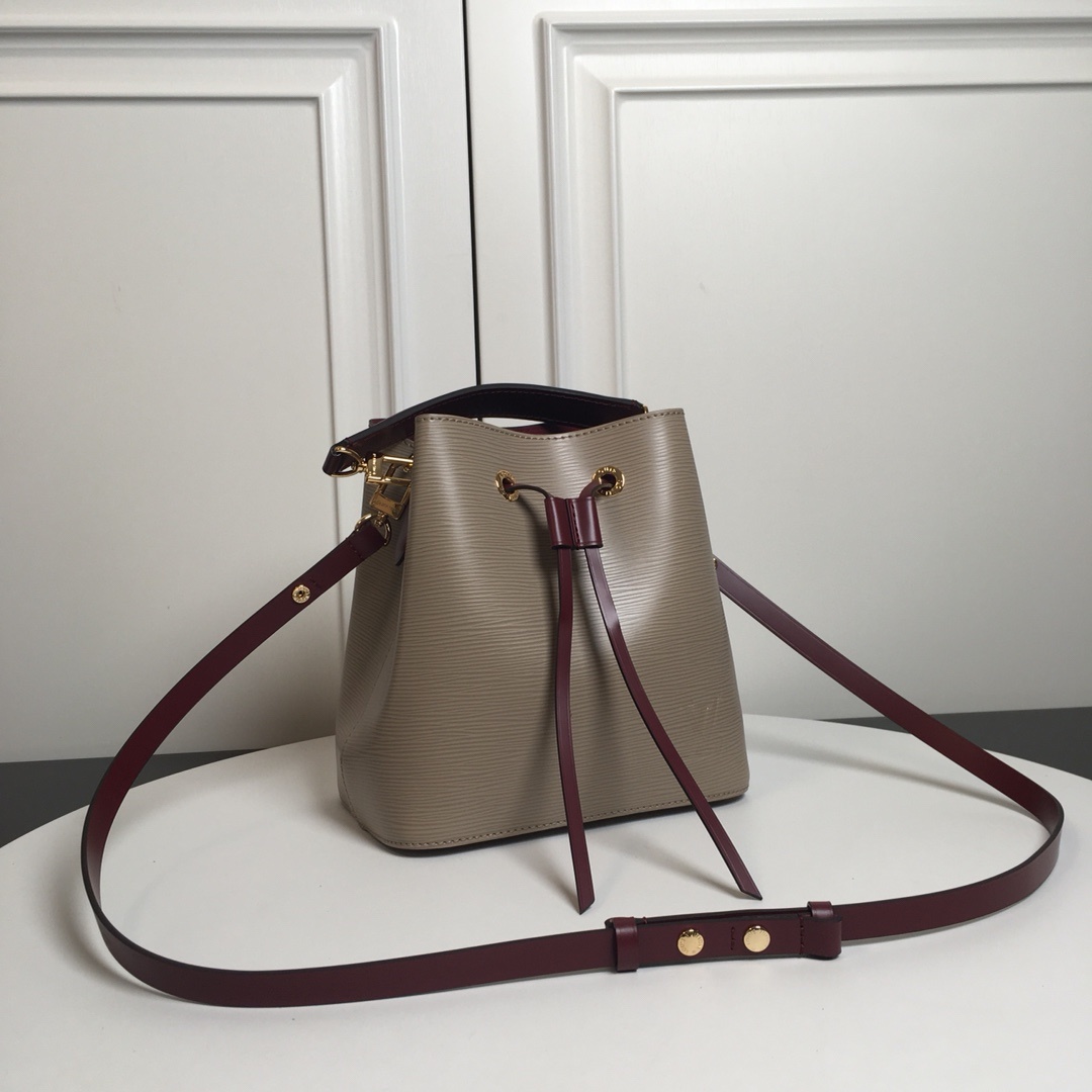 M52853【顶级原单】象灰色 顶级原单本款 NéoNoé BB 迷你水桶包融合 Epi 粒面皮革和光滑