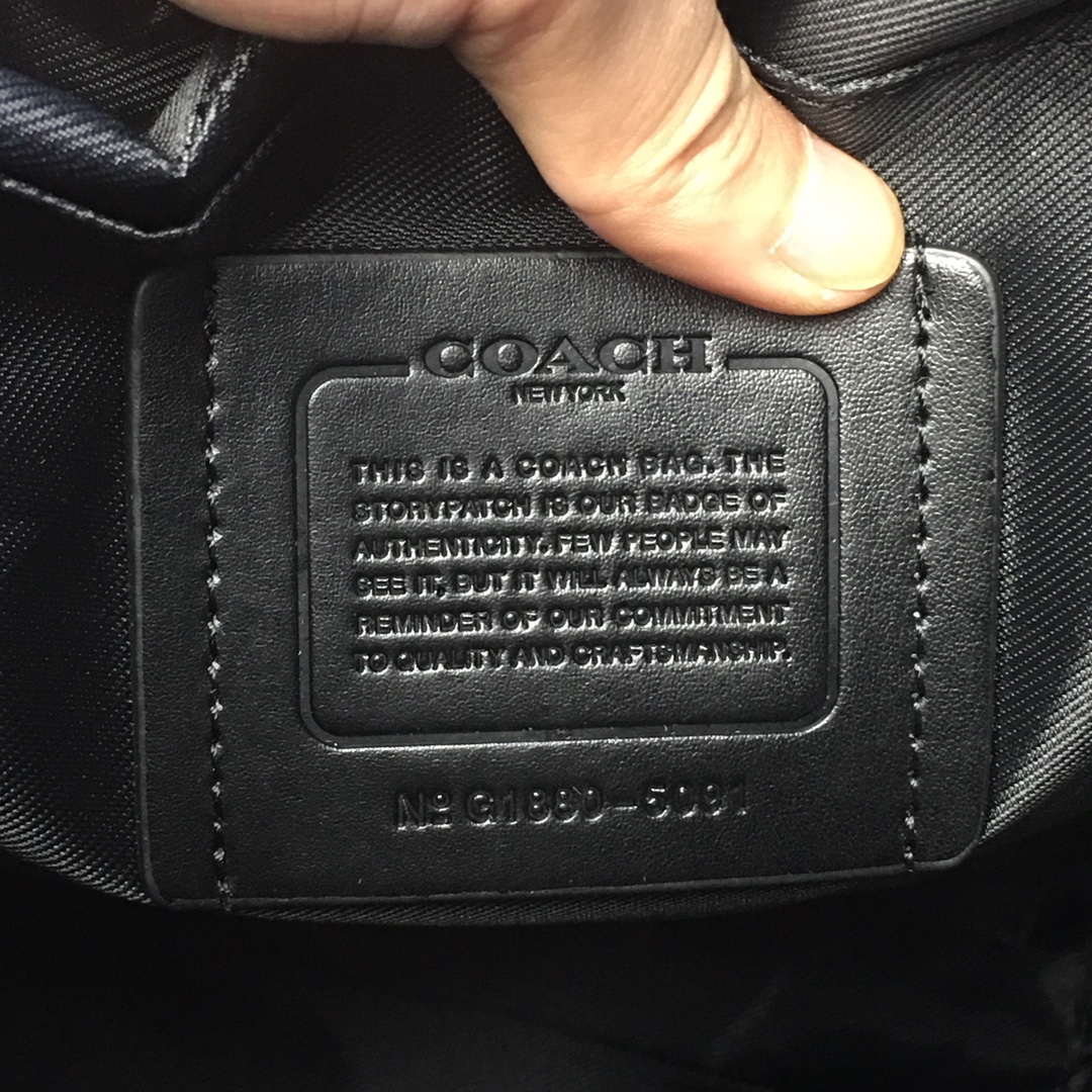 Coach COACH蔻驰5091黑色 男士老花帆布双肩背包男士双肩包 内置拉链/手机/多功能袋 内置安全扣口袋
