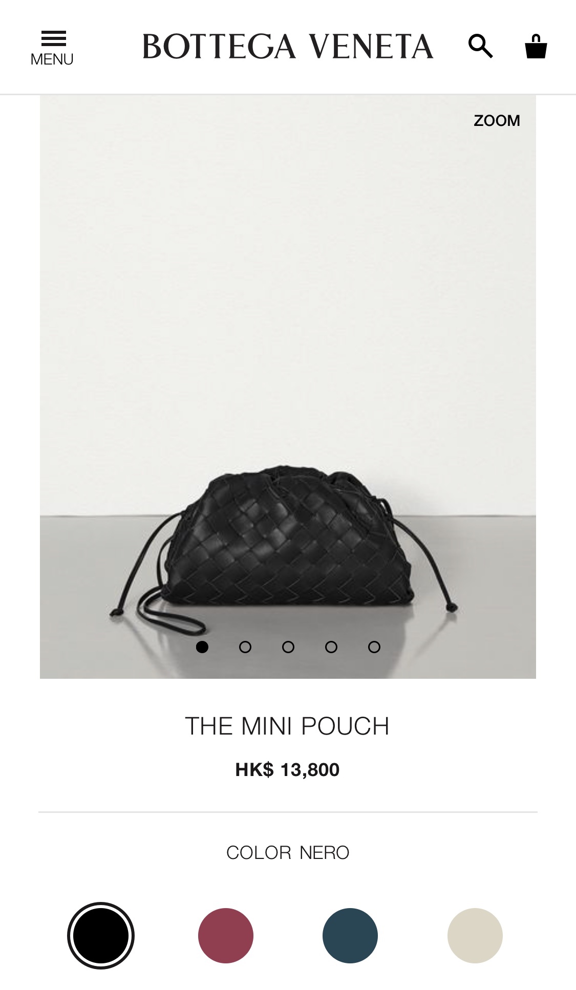 Bottega Veneta THE MINI POUCH 22CM 编织云朵包 585852黑色