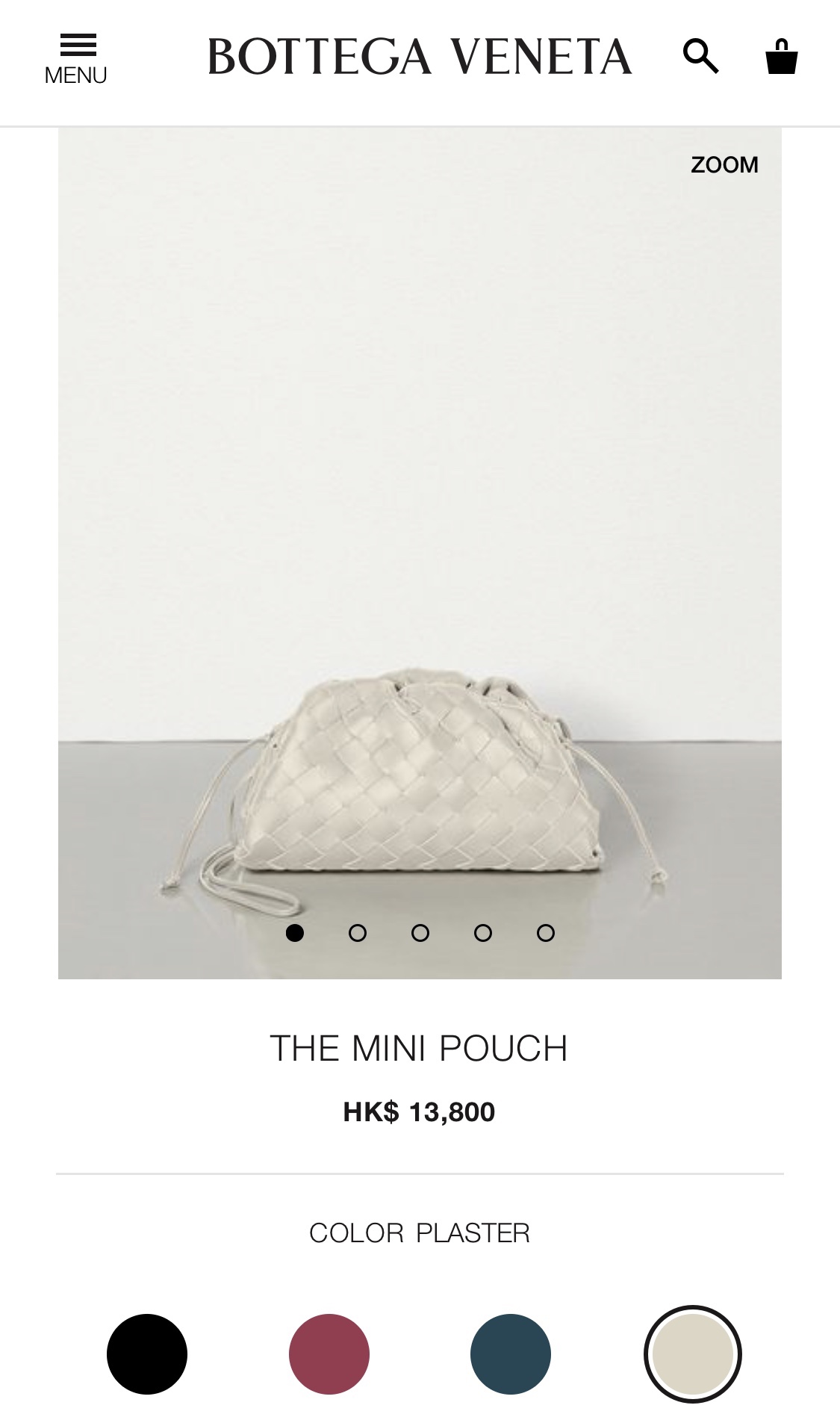 Bottega Veneta THE MINI POUCH 22CM 编织云朵包 585852白色
