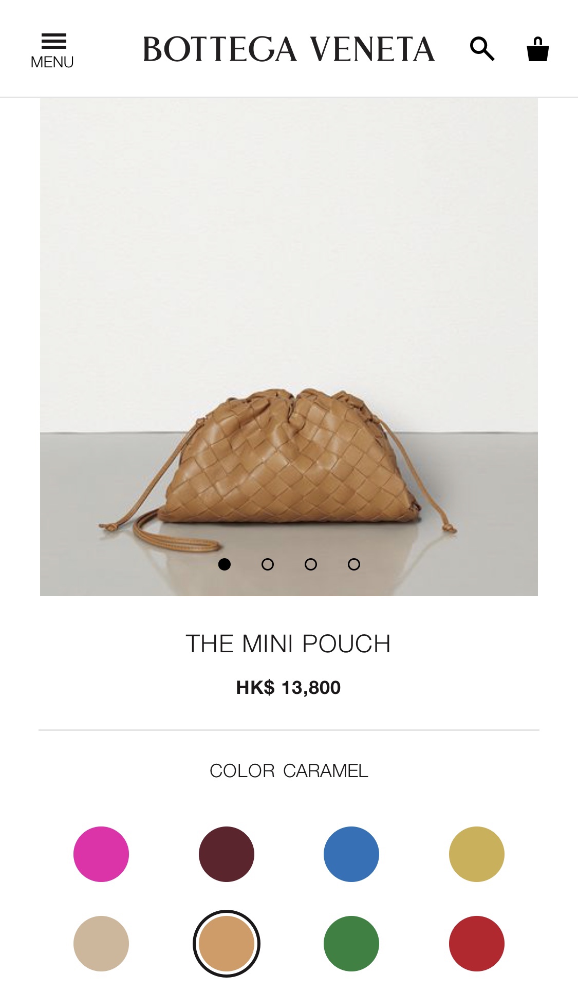 Bottega Veneta THE MINI POUCH 22CM 编织云朵包 585852焦糖色