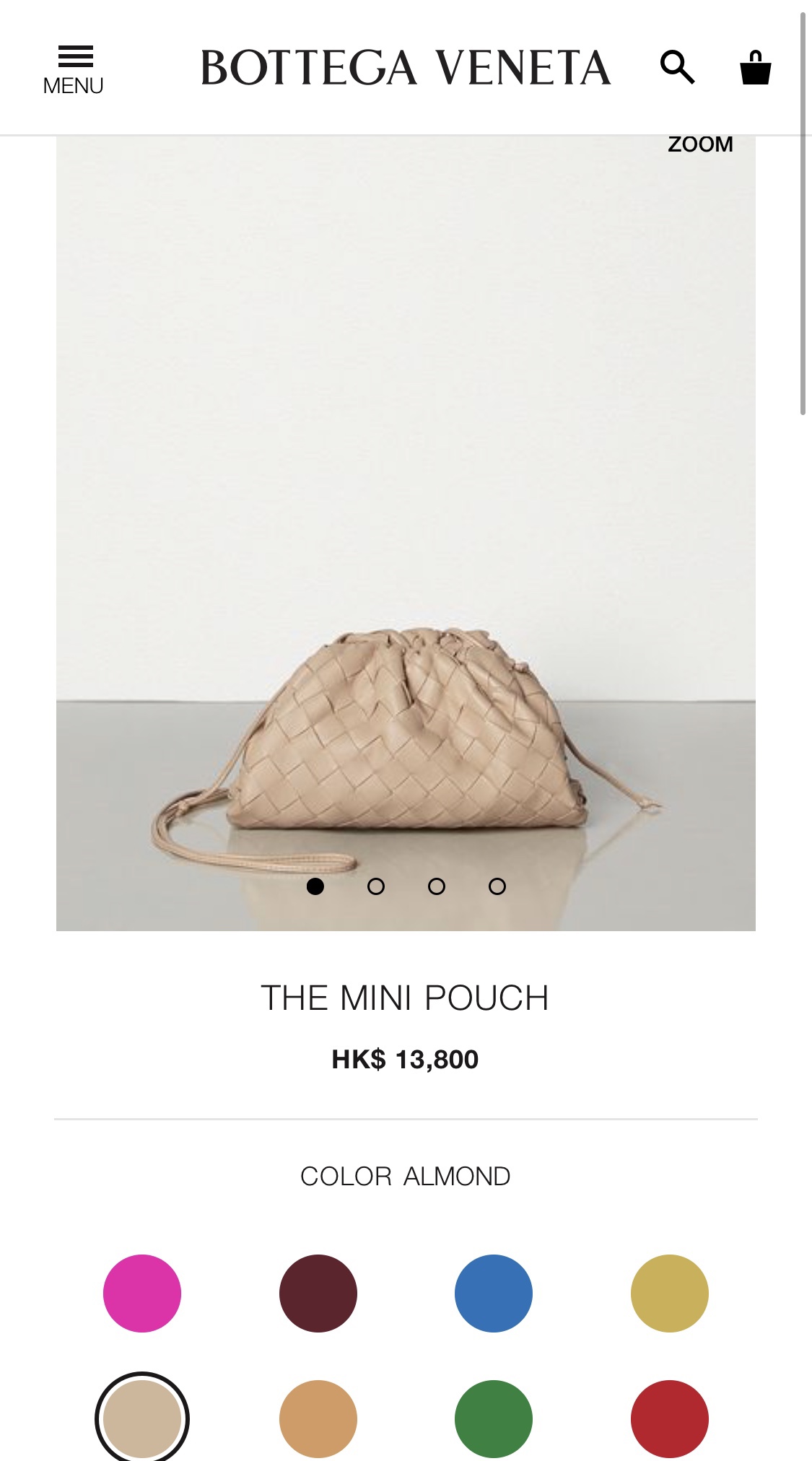 Bottega Veneta THE MINI POUCH 22CM 编织云朵包 585852奶茶色