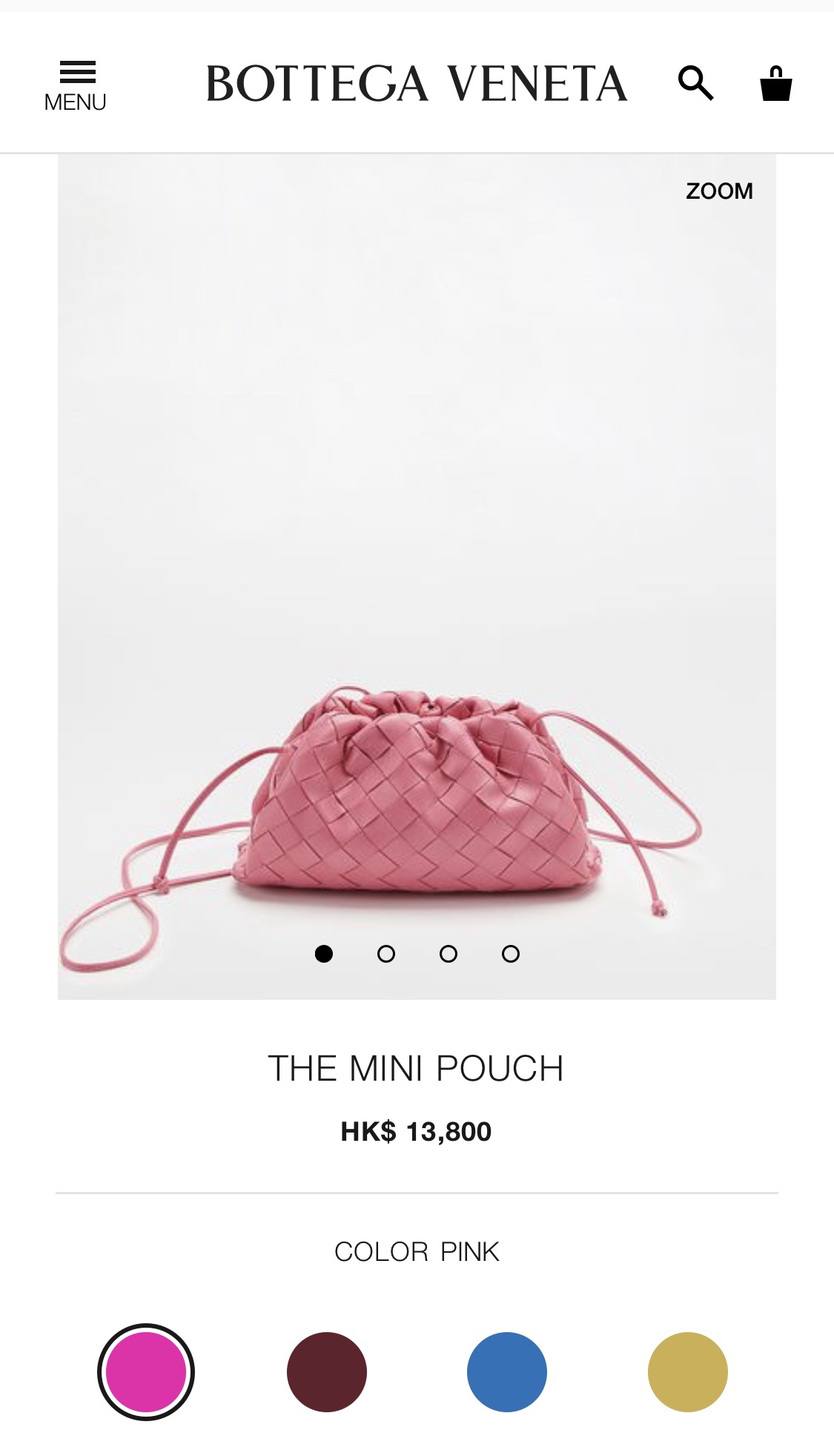 Bottega Veneta THE MINI POUCH 22CM 编织云朵包 585852粉红色