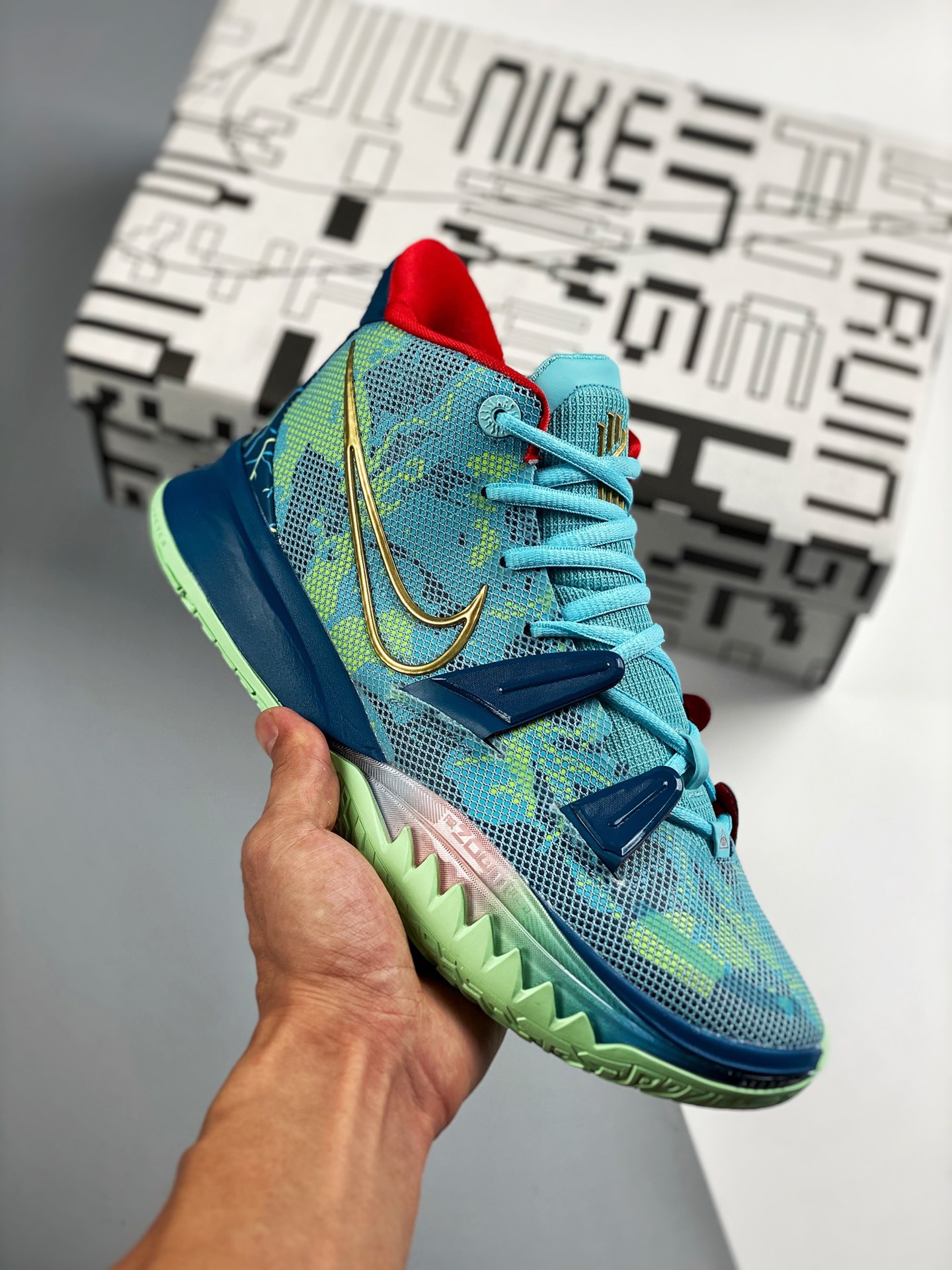 Versión de estreno para probar, soporta combate ligero, NK Kyrie 7 Pre Heat Ep, color verde lago, exclusivo o…