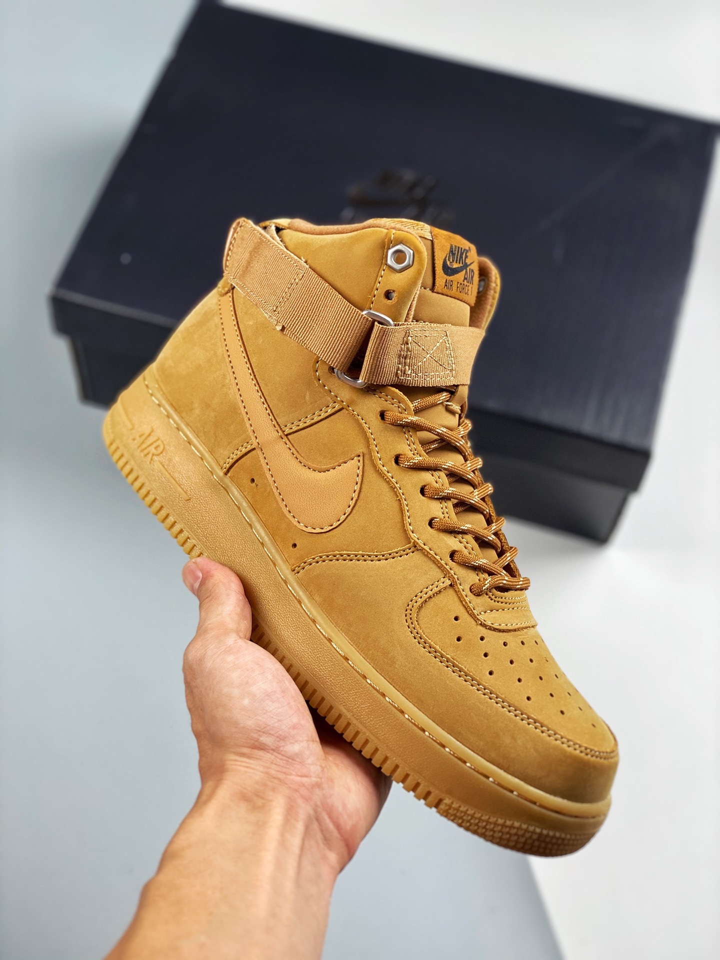 Beneficio exclusivo, liquidación de fábrica💥💥 Air Force 1 Mid "Flax" AF-1 Fuerza Aérea Uno trigo caña alta #horma y d…