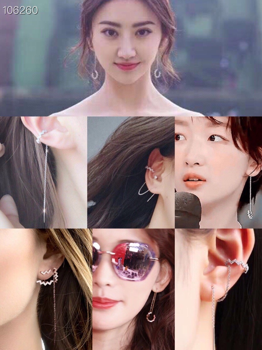 NO:103793,P108A home Z-shaped chain earrings, water-ripped ear cables, one type of wear multiple times!  Rose gold, white gold, two-color spot silver, silver spot, official website price, Apm earrings, earrings19860909P108A家 Z字形链条耳环,水波纹耳线,一款多戴！ 玫瑰金白金色两色现货银 银色现货,官网价,Apm耳钉,earrings,Jewelry