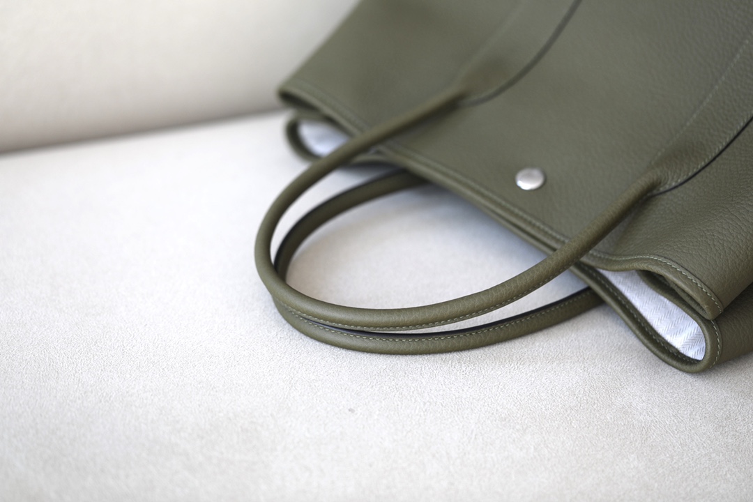 Elegant Negonda Leather Garden Party 36 Tote Bag - Olive Green 8 i1603360729 798 7