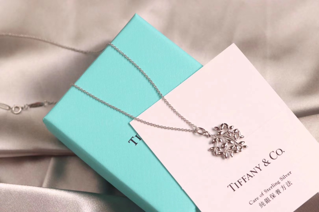 Tiffany & Co. Tiffany&Co.纯银 横版橄榄叶锁骨项链