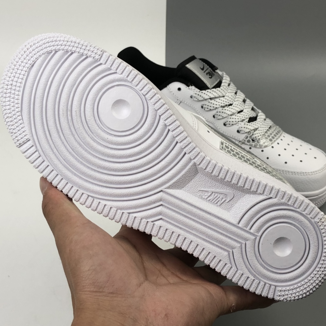 200 3M公司 x Nike Air Force 1’07”White/Black/Silver 3M ”空军一号经典低帮百搭休闲运动板鞋“皮革白黑银蜂巢格3M”CT2299-100