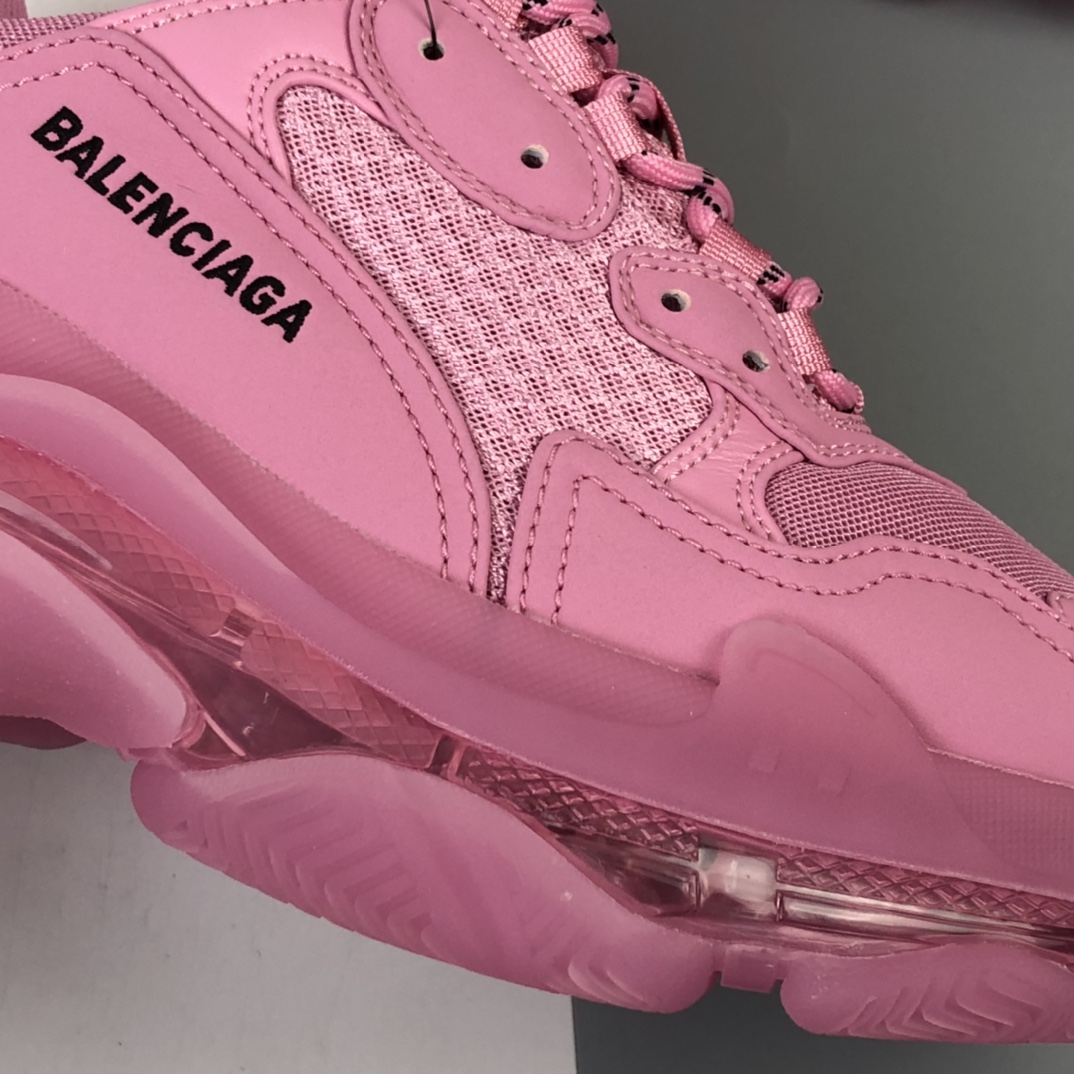 500 Balenciaga Triple S 少女粉气垫巴黎世家复古气垫老爹鞋