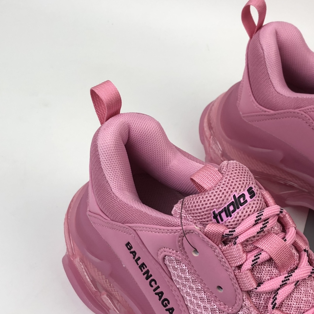 500 Balenciaga Triple S 少女粉气垫巴黎世家复古气垫老爹鞋