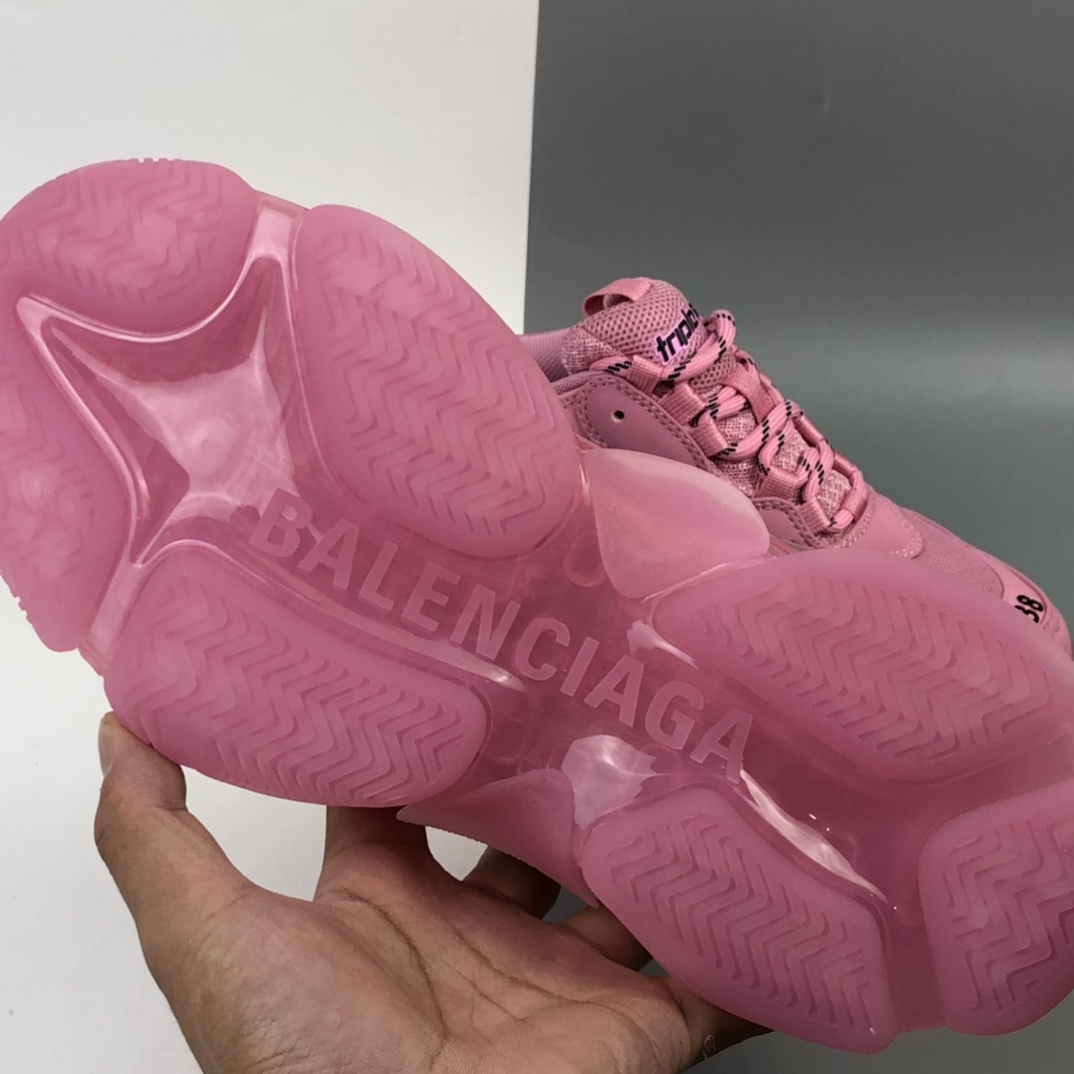 500 Balenciaga Triple S 少女粉气垫巴黎世家复古气垫老爹鞋