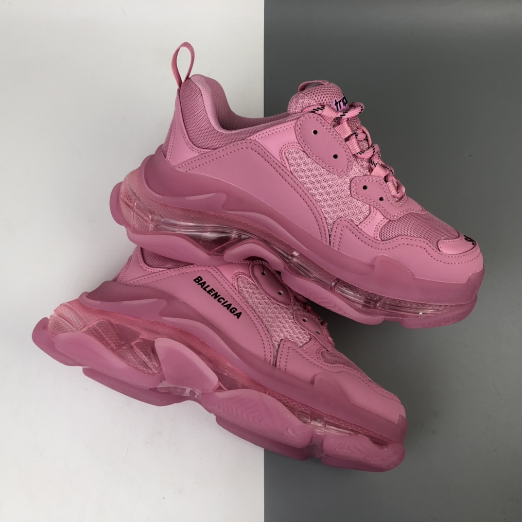 500 Balenciaga Triple S 少女粉气垫巴黎世家复古气垫老爹鞋