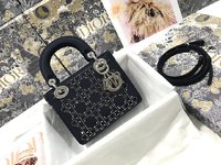 Dior Lady Perfect 
 Handbags Crossbody & Shoulder Bags Set With Diamonds Silk