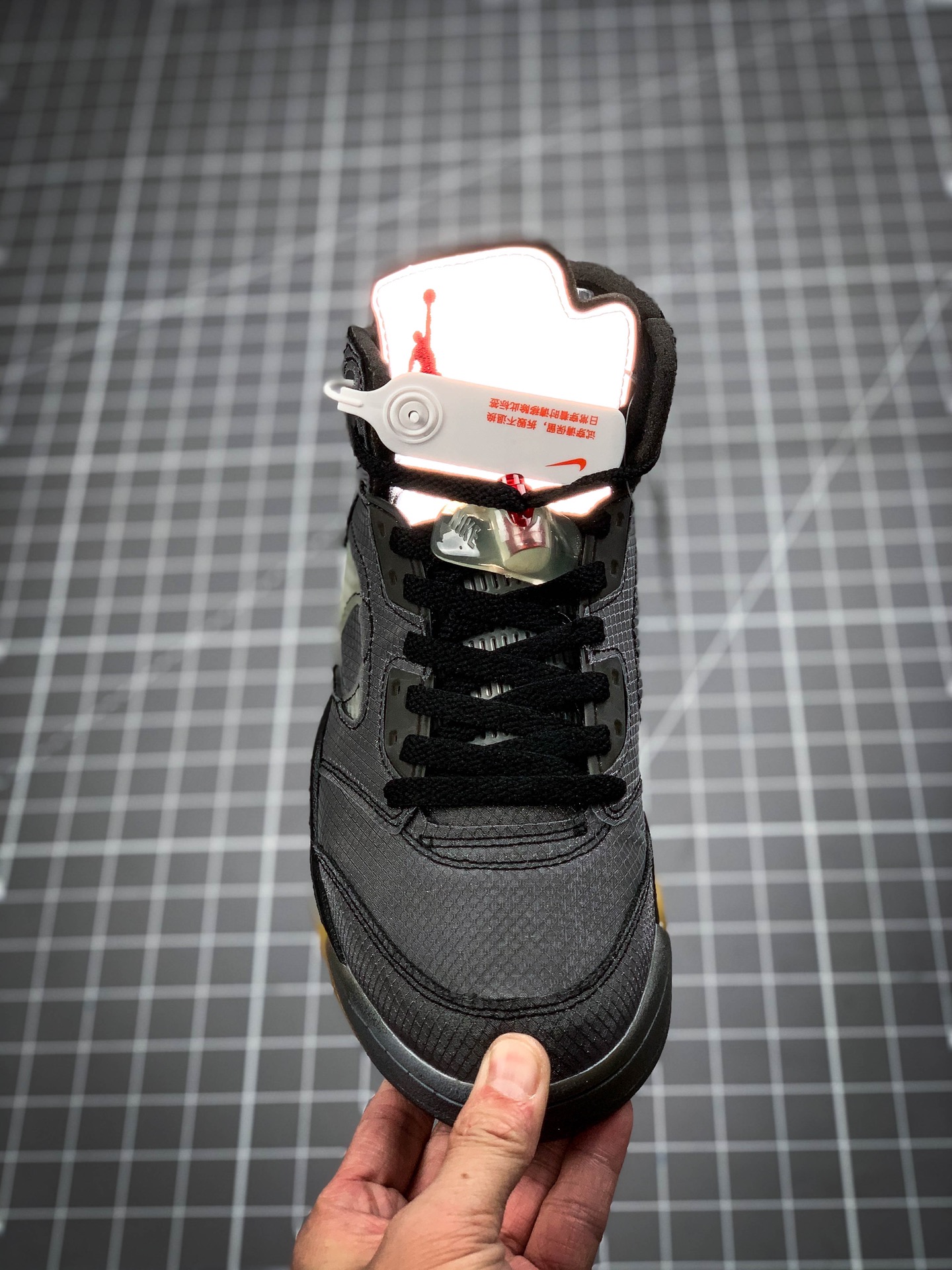 240 OFF-WHITE X Air Jordan 5 OW联名 AJ5乔5 男子文化篮球鞋 CT8480-001