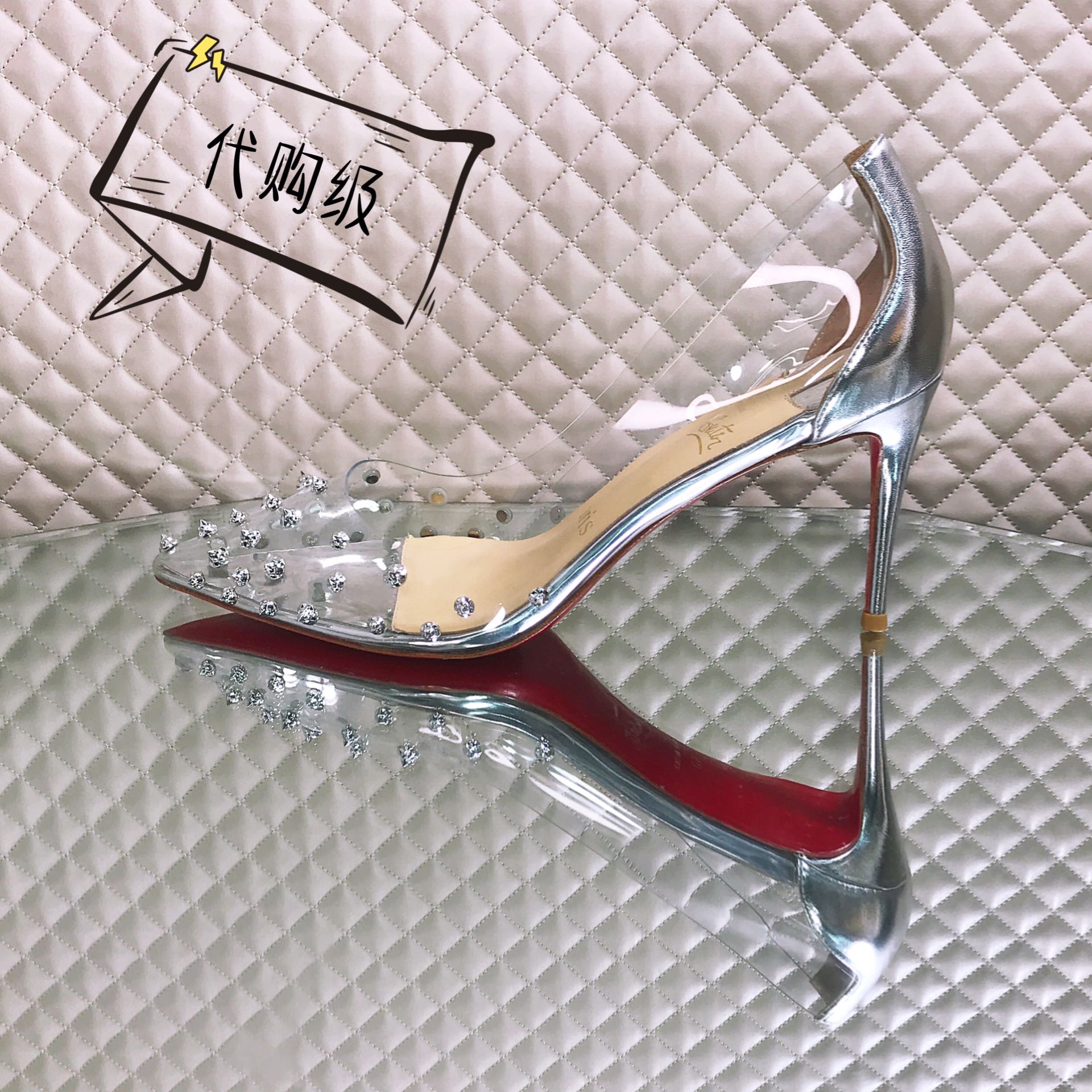 NO:100390,High-end customized rivet classic series!  H8.5Cm, size 34-42. Customized model, no return or exchange. 9039-009 Silver Cowhide Silver Nail Standard European code No:9039-009 Color:silver/silver Material:PVC/Diamond Lining:goat leather Heel height:8.5Cm Sole:leather sole Size:EUR 34-42 (US 4-11):,,christian louboutin,louis vuitton,cowhide19860909高端订制 铆钉精典款系列！ H8.5Cm,尺码34-42码.订制款,不退不换.9039-009银牛皮银钉 标准欧码 No:9039-009 Color:silver/silver Material:PVC/Diamond Lining:goat leather Heel heigh:8.5Cm Sole:leather sole Size:EUR 34－42（US 4一11) :,,christian louboutin,louis vuitton,cowhide,Women's Shoes