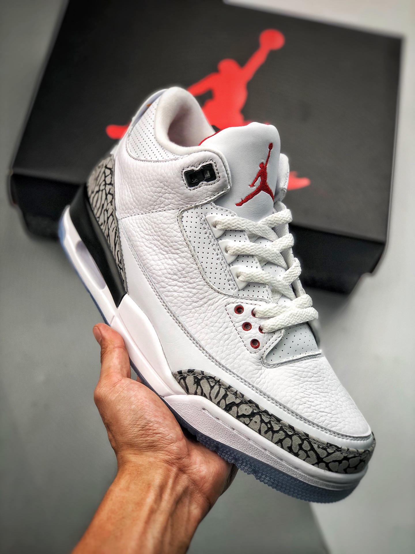 380 莞产纯原 大厂纯原！ Air Jordan 3 白水泥 原厂头层皮料