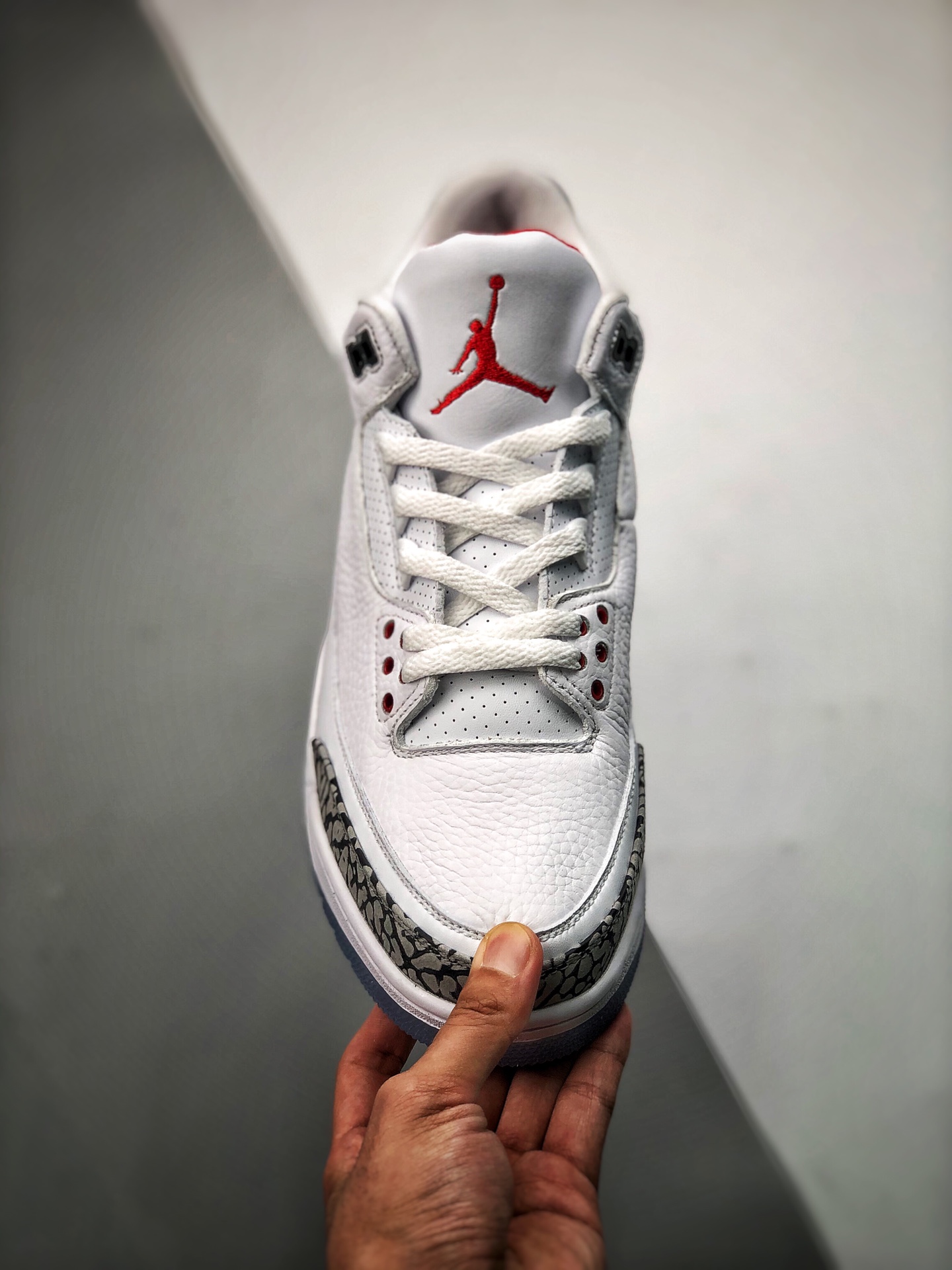 380 莞产纯原 大厂纯原！ Air Jordan 3 白水泥 原厂头层皮料