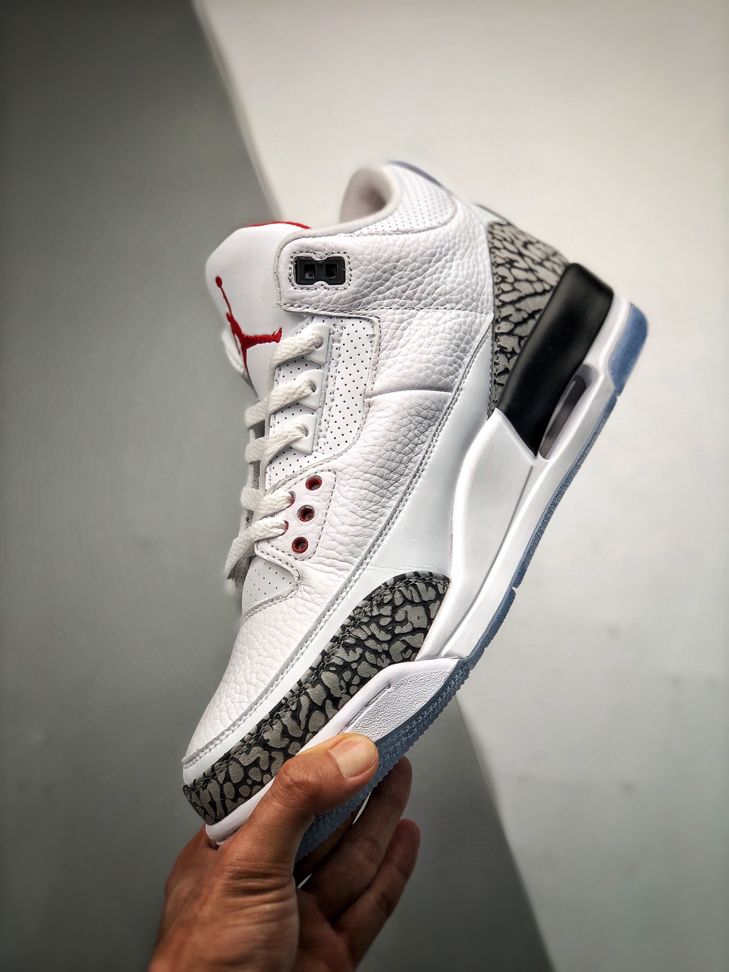 380 莞产纯原 大厂纯原！ Air Jordan 3 白水泥 原厂头层皮料