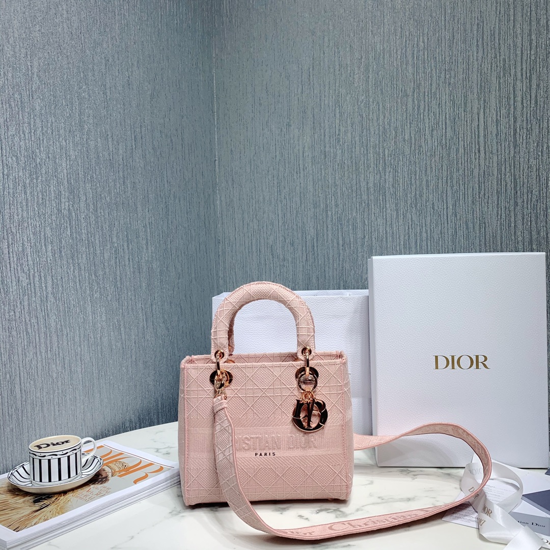 Dior Bags Handbags Gold Embroidery Canvas Lady