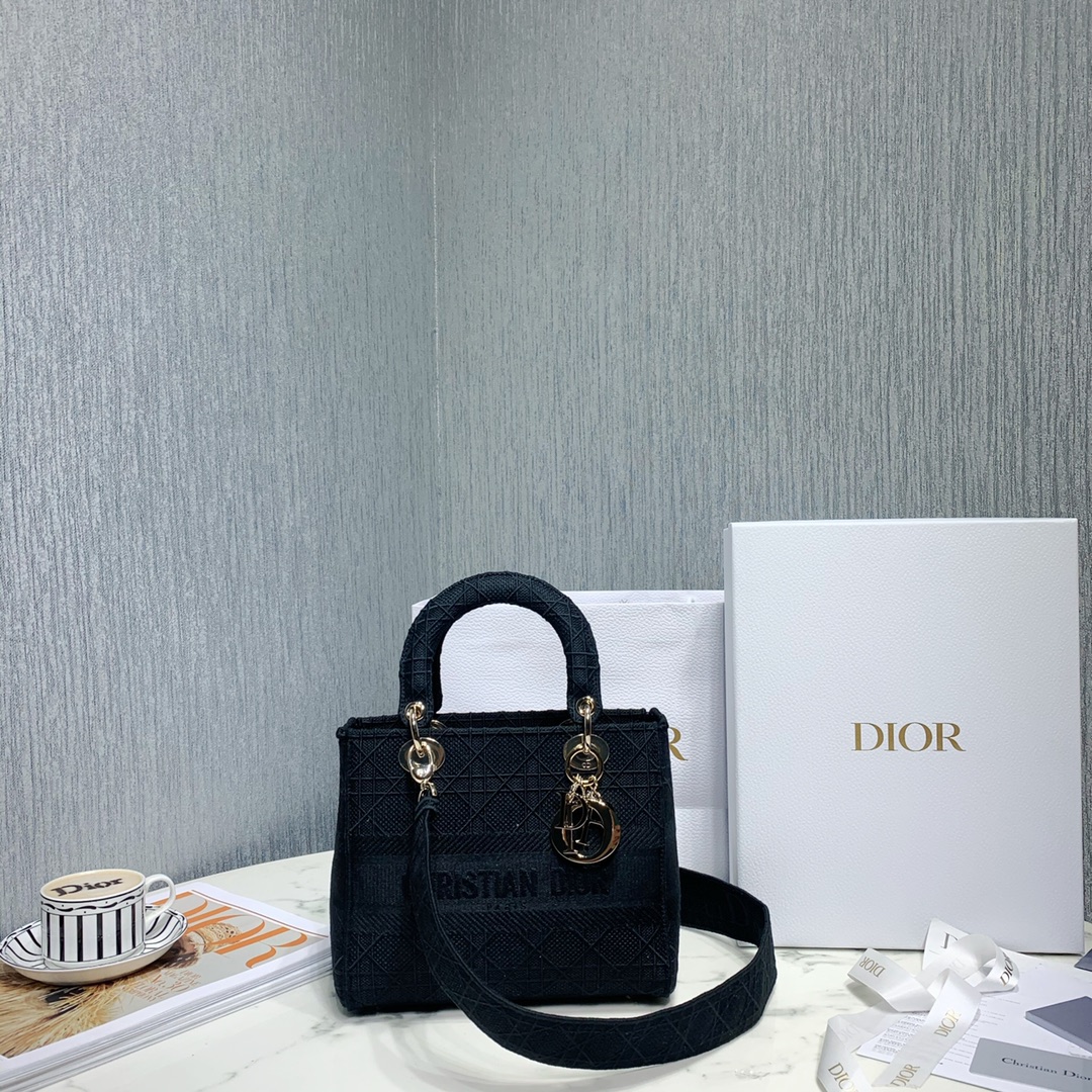 Dior Bags Handbags Gold Embroidery Canvas Lady